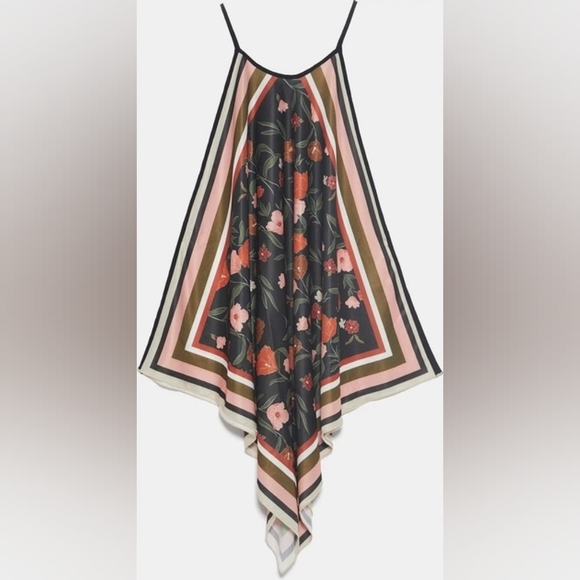 Zara Cottagecore Tank Top Zara Coastal Grandma Floral Asymmetrical Hem Top Small - Picture 13 of 14